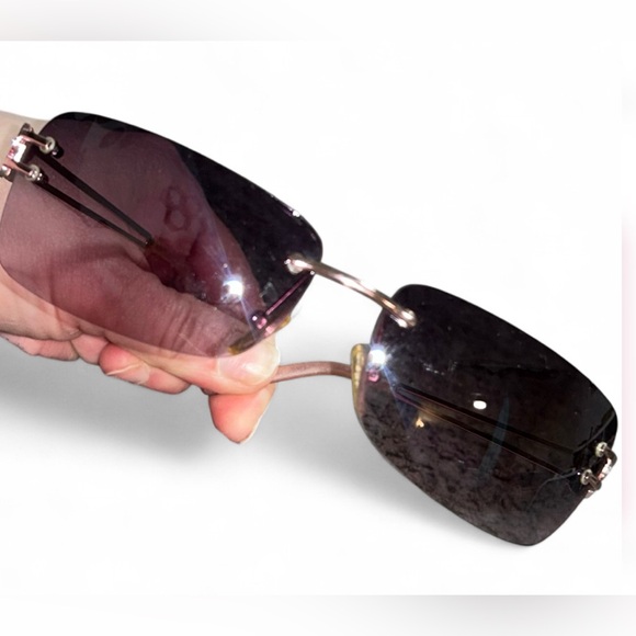 Super Cute Black & Gold Sunglasses With Pink Flowers - Picture 2 of 4